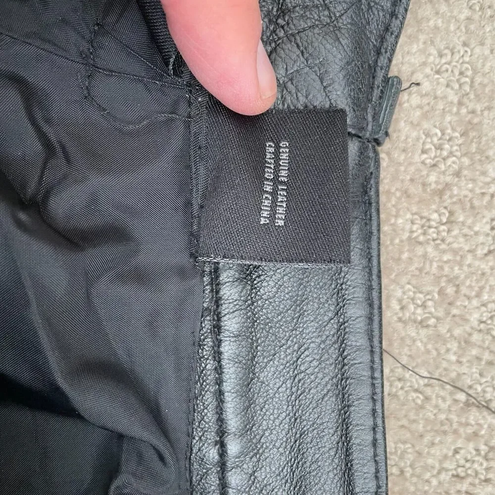 Vintage Wilson Leather Pants 30x31 (Tag 36) Black Motorcycle Biker Retro Y2K 90s
